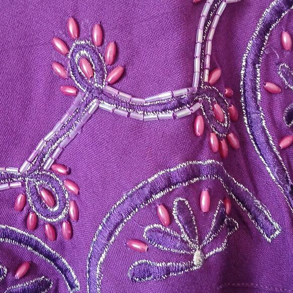 Vintage Gordon & James Purple Western Button Up Beaded Cowgirl New - Picture 3 of 6